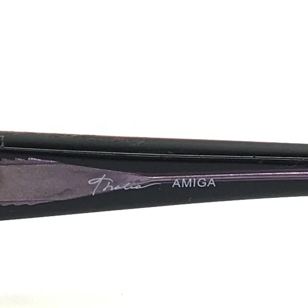 Thalia Eyeglasses Frames AMIGA BK Black Purple Rectangle Full Rim 51-15-130